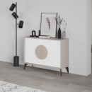 Μπουφές Gora pakoworld σε μόκα - λευκή απόχρωση 110x35.6x82εκ