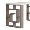 Γραφείο Labirent pakoworld χρώμα λευκό-μόκα 140x60x75εκ