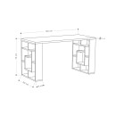Γραφείο Labirent pakoworld χρώμα λευκό-μόκα 140x60x75εκ