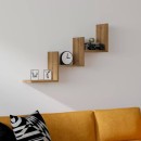 Ραφιέρα τοίχου Mauer pakoworld σε καρυδι απόχρωση 90x19,6x60εκ