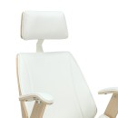 Καρέκλα γραφείου διευθυντή Fern pakoworld PU λευκό-plywood φυσικό