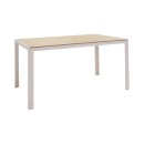 Τραπεζαρία Zacreta-Nares σετ 5τεμ pakoworld λευκό-φυσικό 140x80x72.5εκ