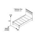 Κρεβάτι OLYMPUS pakoworld σε χρώμα castillo-toro 100x200εκ
