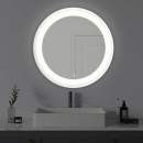 Καθρέπτης Led Goslyn Inart σε λευκή απόχρωση Φ55.4x4.5εκ