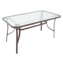 Τραπέζι Ensure pakoworld μέταλλο καφέ-γυαλί 140x80x70εκ