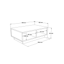 Τραπέζι σαλονιού Thunder pakoworld ανθρακί antique-γκρι antique 90x60x31.5εκ