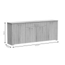 Μπουφές Kinley pakoworld σε ανθρακί-wenge απόχρωση 210x40x82εκ
