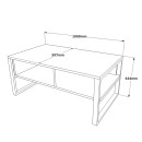 Τραπέζι σαλονιού Honora pakoworld oak-μαύρο 100x60x44,5εκ