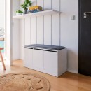 Παπουτσοθήκη-Σκαμπό Firefly pakoworld λευκό 89.5x35.5x46εκ