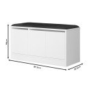 Παπουτσοθήκη-Σκαμπό Firefly pakoworld λευκό 89.5x35.5x46εκ