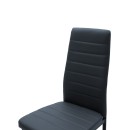 Καρέκλα Parker pakoworld PU ανθρακί-μαύρο πόδι 42x48x98εκ | Συσκευασία 4 τμχ