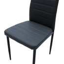 Καρέκλα Parker pakoworld PU ανθρακί-μαύρο πόδι 42x48x98εκ | Συσκευασία 4 τμχ