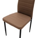 Καρέκλα Parker pakoworld PU cappuccino-μαύρο πόδι 42x48x98εκ | Συσκευασία 4 τμχ