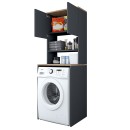 Έπιπλο πλυντηρίου Rasmus pakoworld ανθρακί-φυσικό 65x60x183.6εκ.
