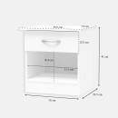 Κομοδίνο Kona pakoworld σε λευκή απόχρωση 40x34x42εκ