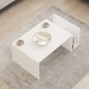 Τραπέζι σαλονιού Poko pakoworld σε λευκή απόχρωση 86.8x50x32,4εκ