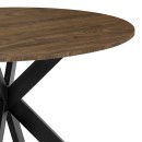 Τραπέζι Jeston pakoworld MDF καρυδί-πόδι μαύρο μέταλλο Φ120x75εκ