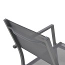 Πολυθρόνα Moly pakoworld  ανθρακί αλουμίνιο-textilene 61x56.5x87.5εκ
