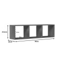 Ραφιέρα τοίχου Mikoro pakoworld σε λευκή απόχρωση 90x22x25.6εκ