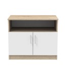 Ντουλάπι χαμηλό Galdow pakoworld σε sonoma-λευκή απόχρωση 80x45x60εκ