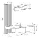 Σύνθετο σαλονιού Litende pakoworld sonoma-λευκό μελαμίνης 210x42x199.5εκ