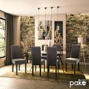 Καρέκλα Ditta pakoworld ανθρακί ύφασμα - πόδια ξύλο μασίφ wenge | Συσκευασία 2 τμχ