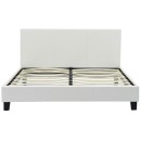 Κρεβάτι Nevil pakoworld 150x200 PU χρώμα λευκό ματ