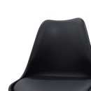 Καρέκλα Gaston pakoworld PP-PU μαύρο-φυσικό πόδι 43x51x75 εκ