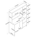 Γραφείο με βιβλιοθήκη Janson pakoworld λευκό 113x40x142εκ