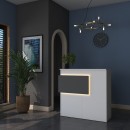 Γραφείο reception Triana pakoworld μελαμίνης λευκό-ανθρακί 110x40x110εκ