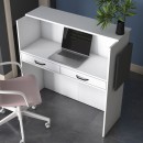 Γραφείο reception Triana pakoworld μελαμίνης λευκό-ανθρακί 110x40x110εκ