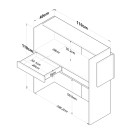 Γραφείο reception Triana pakoworld μελαμίνης λευκό-ανθρακί 110x40x110εκ