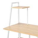 Γραφείο εργασίας Deckstor pakoworld με ραφιέρα σε oak απόχρωση με πόδι λευκό μέταλλο 102x50x117εκ