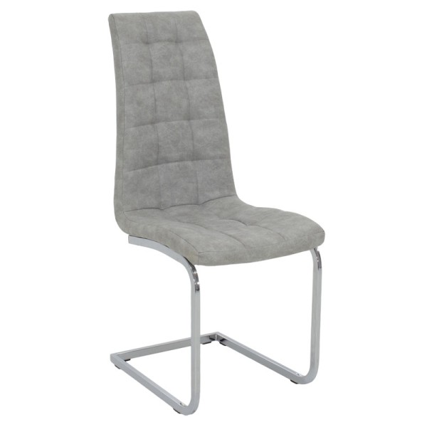 Καρέκλα Darrell pakoworld pu αντικέ γκρι-βάση χρωμίου 42x49x106εκ | Συσκευασία 2 τμχ