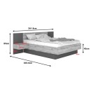 Κρεβάτι διπλό Kantri pakoworld σε sonoma - γκρι απόχρωση 160x200εκ