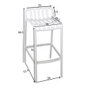 Σκαμπό μπαρ Zoi pakoworld pp σε απόχρωση cappucino 36x56x87εκ