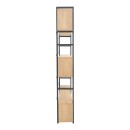 Βιβλιοθήκη Fifer pakoworld σε oak-μαύρη απόχρωση 120x28x185εκ