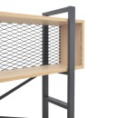 Βιβλιοθήκη Fifer pakoworld σε oak-μαύρη απόχρωση 120x28x185εκ