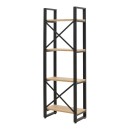 Βιβλιοθήκη Crimson pakoworld σε oak-μαύρη απόχρωση 50x22x150εκ