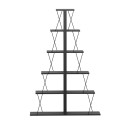 Βιβλιοθήκη mini Tars pakoworld ανθρακί-μαύρο 130x22x146εκ