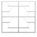 Βιβλιοθήκη Tars pakoworld γκρι-λευκό 168x24x157εκ