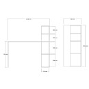 Γραφείο με βιβλιοθήκη Mergo pakoworld σε oak απόχρωση 121x51x75εκ
