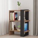 Βιβλιοθήκη Maverick pakoworld σε sonoma-ανθρακί απόχρωση 51,8x25x70εκ