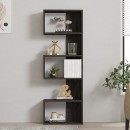 Βιβλιοθήκη Cascade pakoworld σε σκούρο καρυδί απόχρωση 51.8x22x150εκ