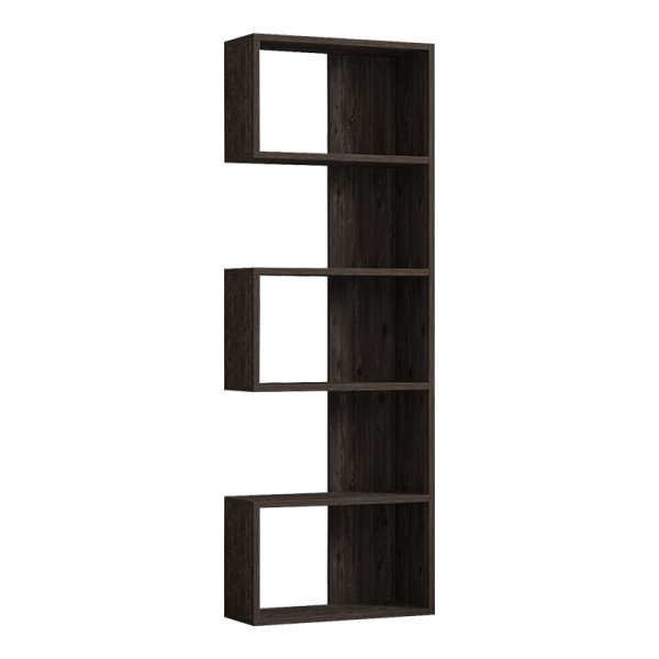 Βιβλιοθήκη Cascade pakoworld σε σκούρο καρυδί απόχρωση 51.8x22x150εκ