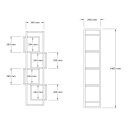 Βιβλιοθήκη Gridur pakoworld σε σκούρο καρυδί απόχρωση 44x29x140εκ