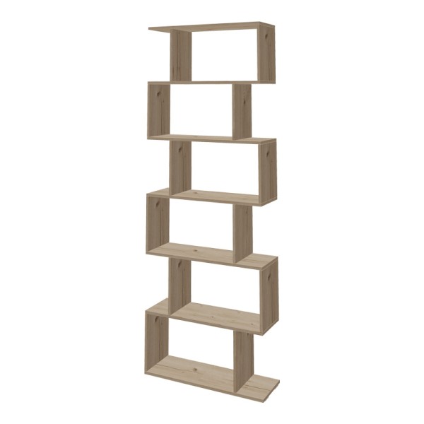Βιβλιοθήκη Sezen pakoworld σε oak απόχρωση 70x24x191.5εκ
