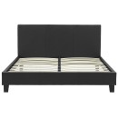Κρεβάτι Nevil pakoworld 150x200 PU χρώμα μαύρο ματ