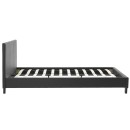 Κρεβάτι Nevil pakoworld 150x200 PU χρώμα μαύρο ματ