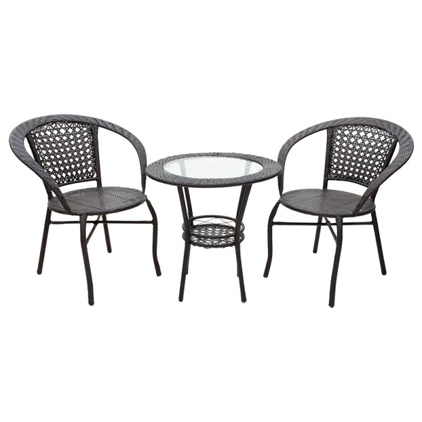 Σαλόνι Saylor pakoworld σετ 3τεμ μέταλλο-pe rattan καφέ Σαλόνι Saylor pakoworld σετ 3τεμ μέταλλο-pe rattan καφέ